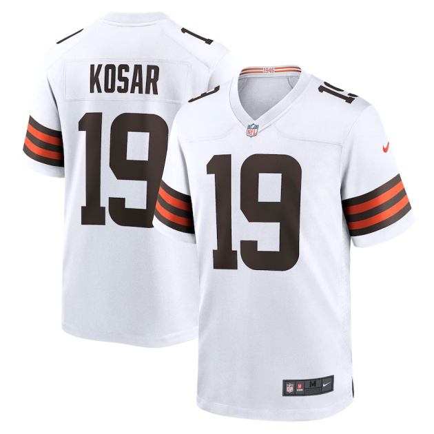 mens nike bernie kosar white cleveland browns retired player game jersey